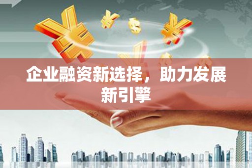 西塞山企业融资新选择，助力发展新引擎