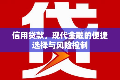西塞山信用贷款，现代金融的便捷选择与风险控制