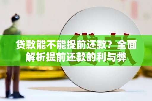 西塞山贷款能不能提前还款？全面解析提前还款的利与弊