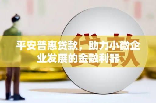 西塞山平安普惠贷款，助力小微企业发展的金融利器