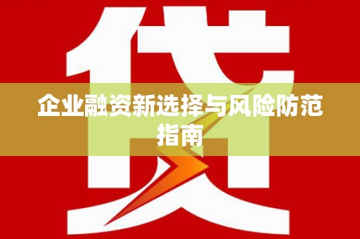 西塞山企业融资新选择与风险防范指南
